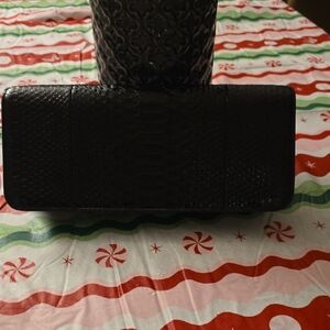 Tom Ford Black and Gold Textured Clutch Exotic Snakeskin.  Excellent Conditon.